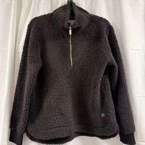 Calvin Klein Black Sherpa Jacket with Gold Zipper Size S